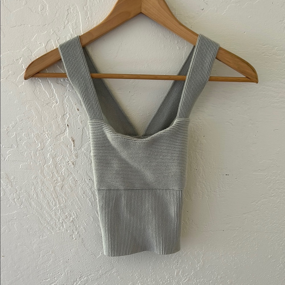 Abercrombie & Fitch Silver Sleeveless Bustier Tank Top